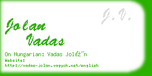 jolan vadas business card